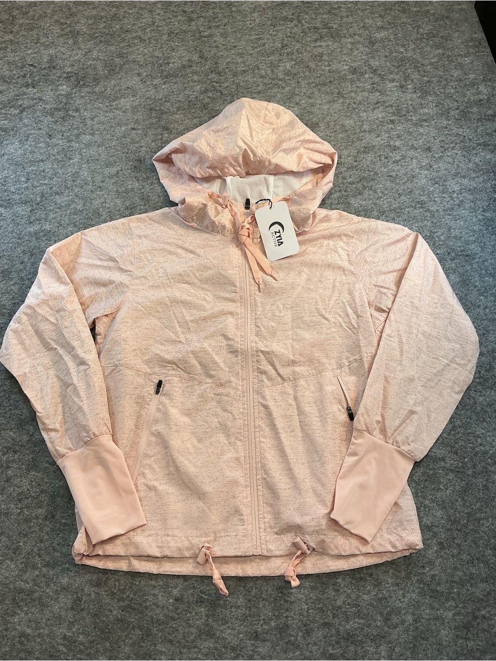 Zyia Active Pale Pink Hooded Utility Jacket Size S
